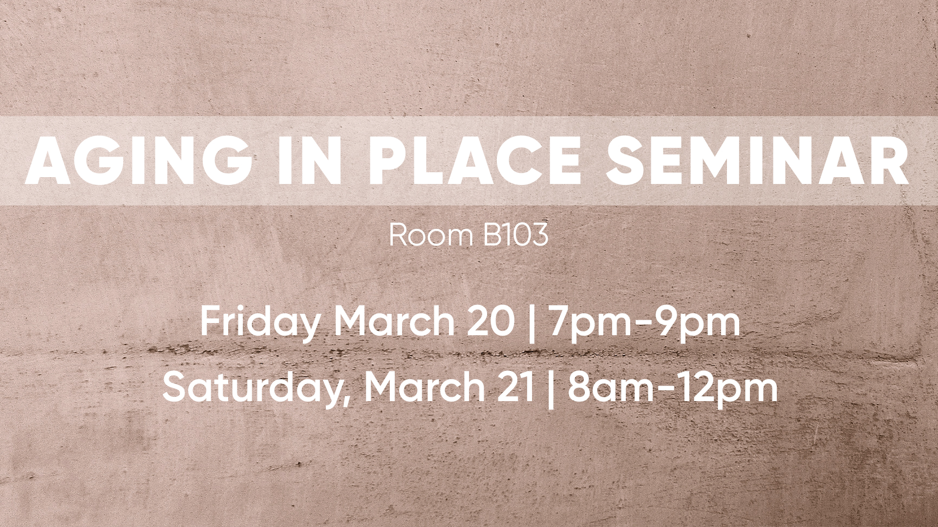Aging in Place Seminar